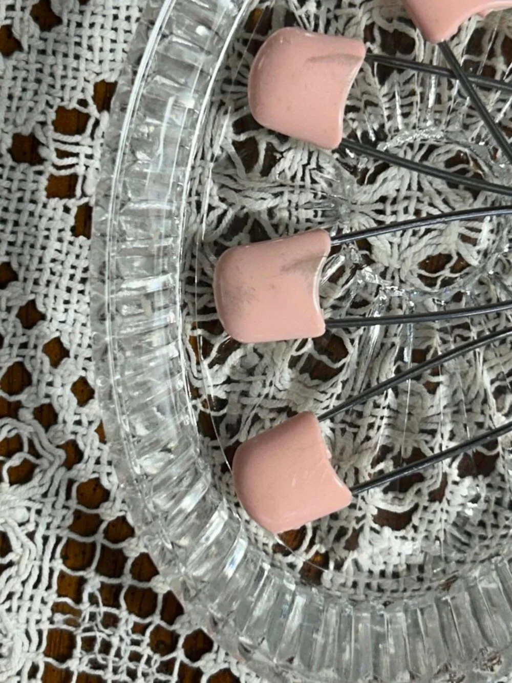 Vintage Pink Diaper Safety Pins - Set of 4